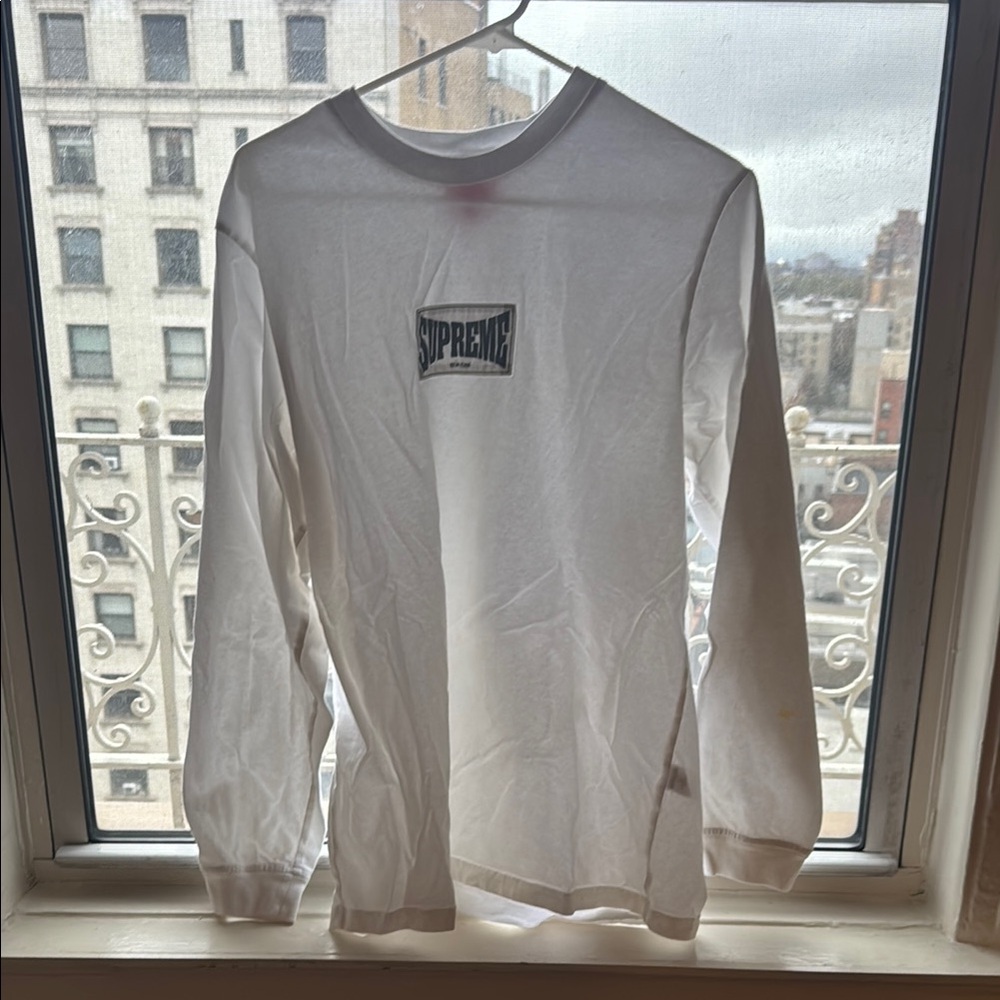 Supreme White Long Sleeve Men's Shirt